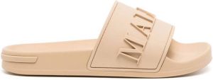 Mallet Slippers met logo-reliëf Bruin