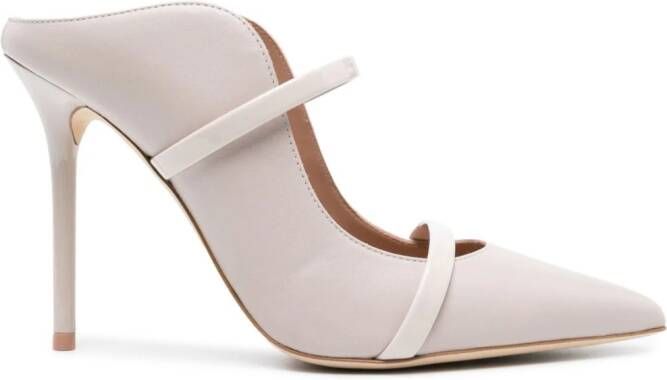 Malone Souliers 100mm Maureen leather mules Beige