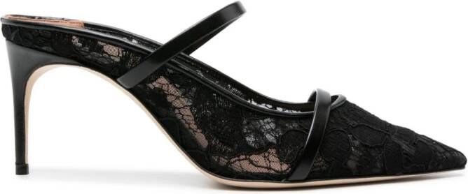 Malone Souliers 70mm Maureen lace mules Zwart