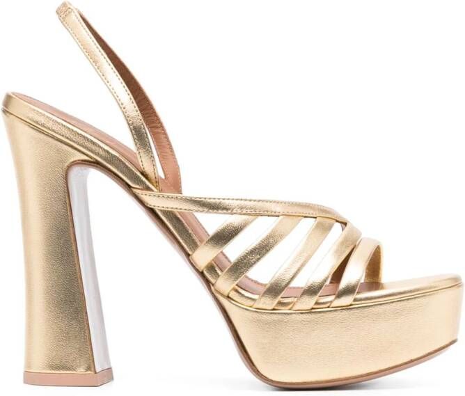 Malone Souliers Amaya sandalen met plateauzool Goud