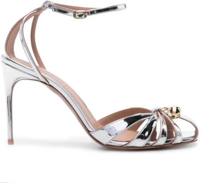 Malone Souliers Azzurra metallic sandalen Zilver