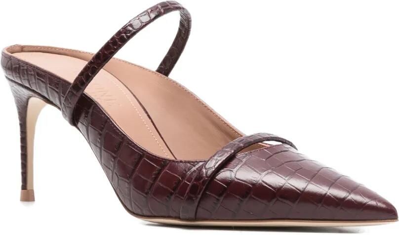 Malone Souliers 70 mm leren muiltjes met geborduurde krokodil Rood - Foto 2
