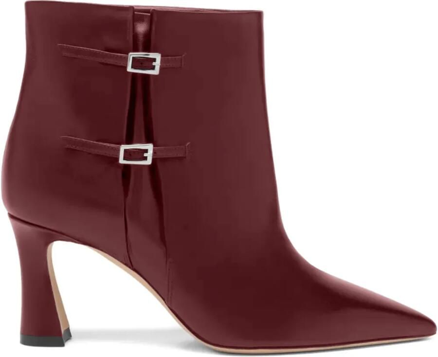 Malone Souliers 70 mm Norma enkellaarzen met puntige neus en gespdetail Rood