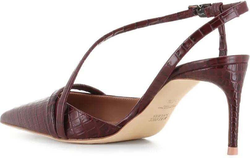 Malone Souliers 70 mm Valeria pumps met krokodillen-reliëf en puntige neus Bruin - Foto 3
