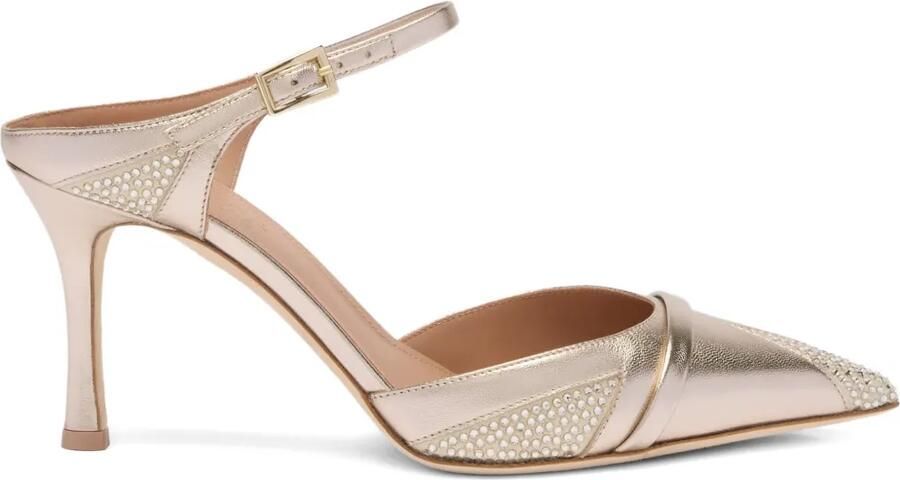 Malone Souliers 80 mm Uma muiltjes verfraaid met kristallen Goud