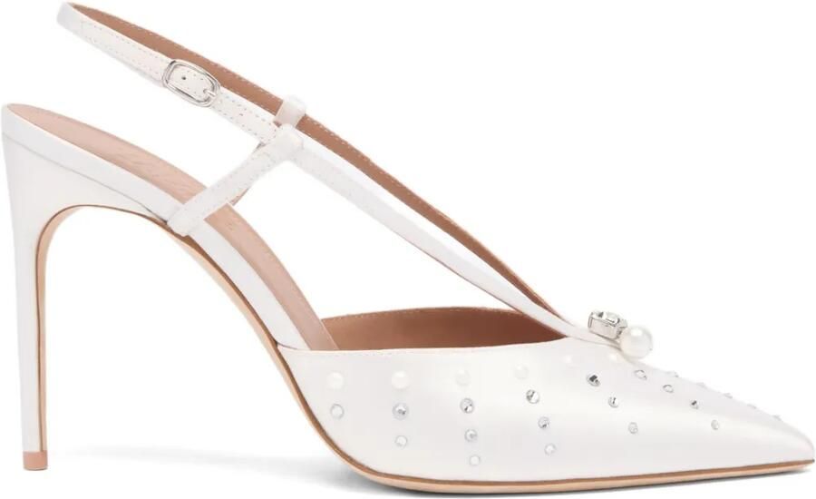 Malone Souliers 90 mm pumps verfraaid met kristallen Wit