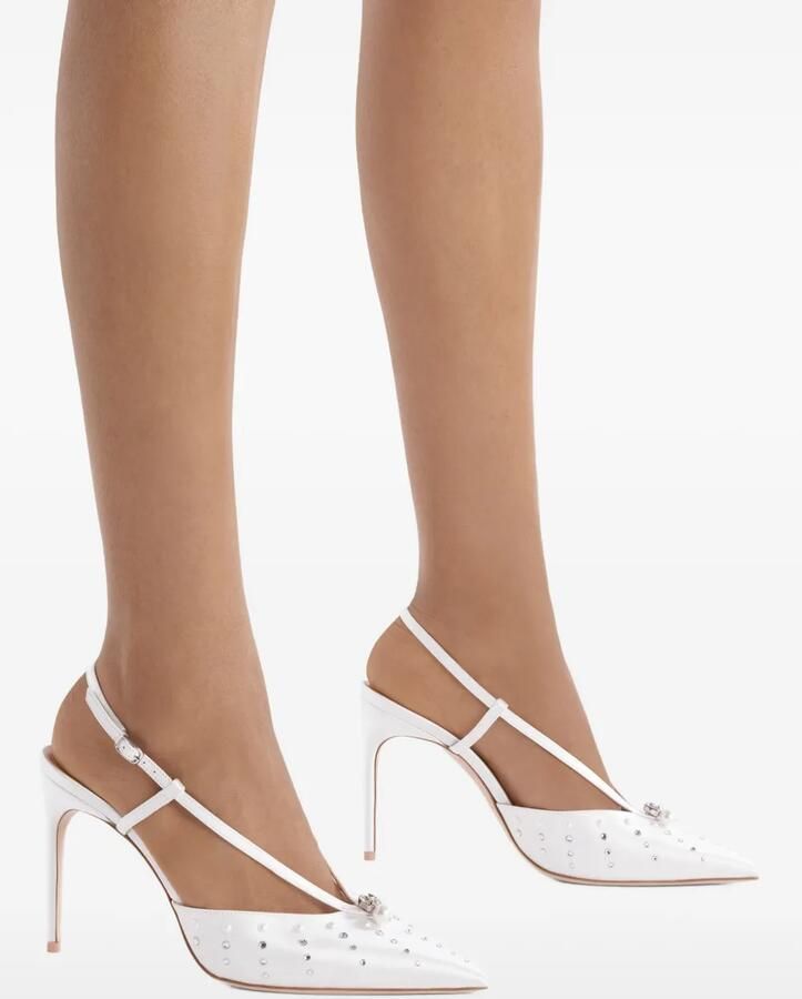 Malone Souliers 90 mm pumps verfraaid met kristallen Wit - Foto 3