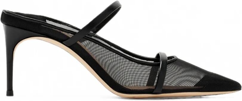 Malone Souliers Aurora mesh muiltjes met puntige neus en hak Zwart