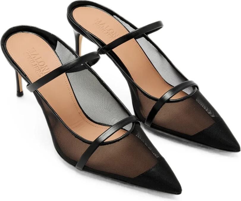 Malone Souliers Aurora mesh muiltjes met puntige neus en hak Zwart - Foto 3