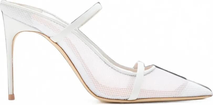Malone Souliers Aurora muiltjes met mesh vlakken Wit