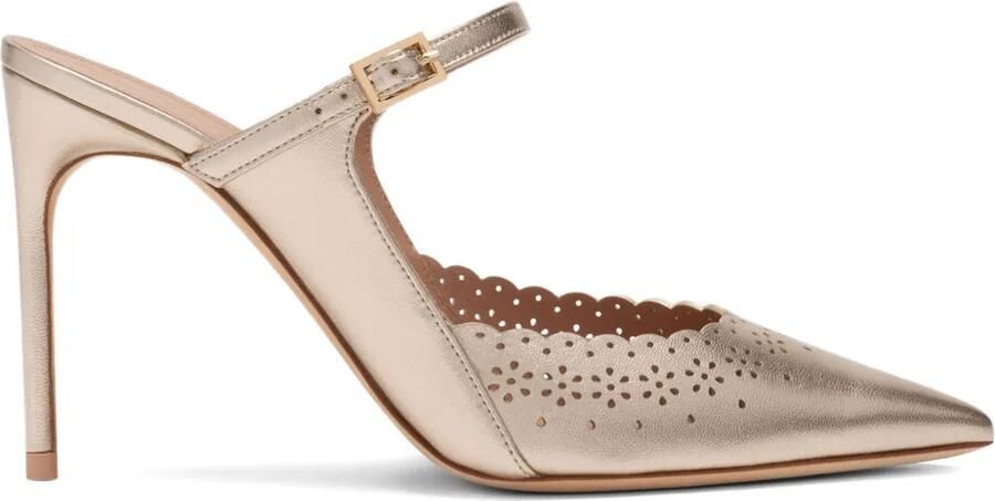 Malone Souliers Bardot muiltjes met broderie detail Goud