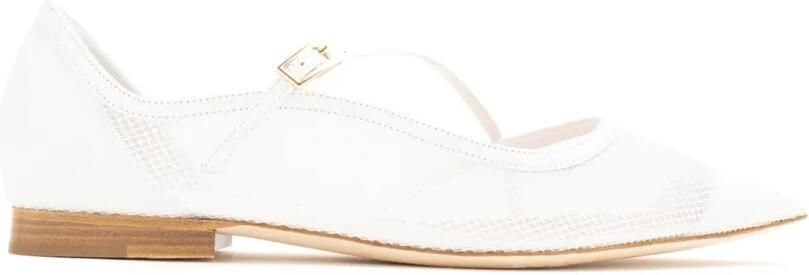 Malone Souliers Bettina ballerina's met mesh en gesp Wit