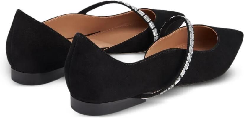 Malone Souliers Bettina suède platte pumps verfraaid met kristallen Zwart - Foto 4