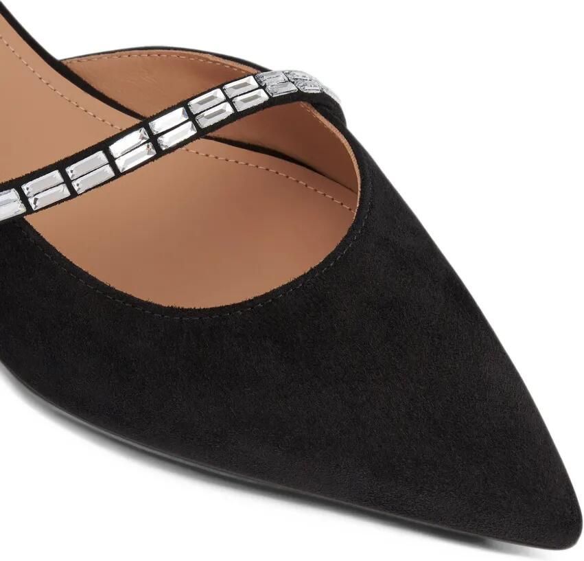 Malone Souliers Bettina suède platte pumps verfraaid met kristallen Zwart - Foto 2