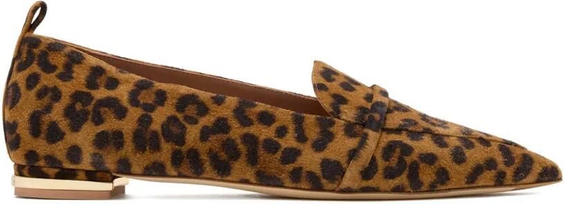 Malone Souliers Dora loafers met dierenprint Bruin
