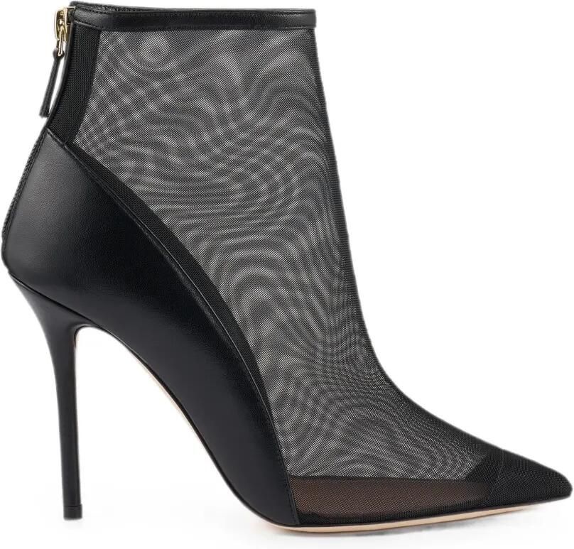 Malone Souliers Enkellaarzen met mesh vlakken Zwart