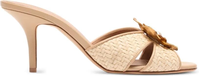 Malone Souliers Flower raffia sandalen Beige