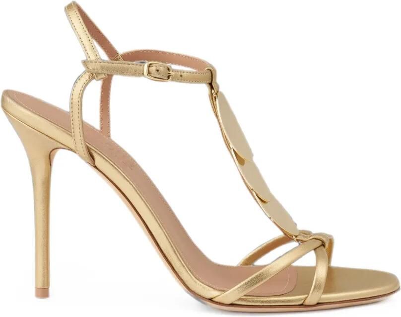Malone Souliers Kali sandalen met metallic-effect en T-bandje Goud