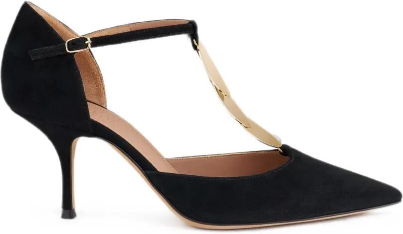 Malone Souliers Kali suède pumps verfraaid met schijfdetails Zwart