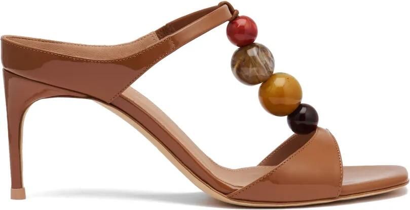 Malone Souliers Lena lakleren sandalen verfraaid met kralen Bruin