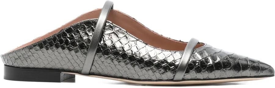 Malone Souliers Leren ballerina's met puntige neus Grijs