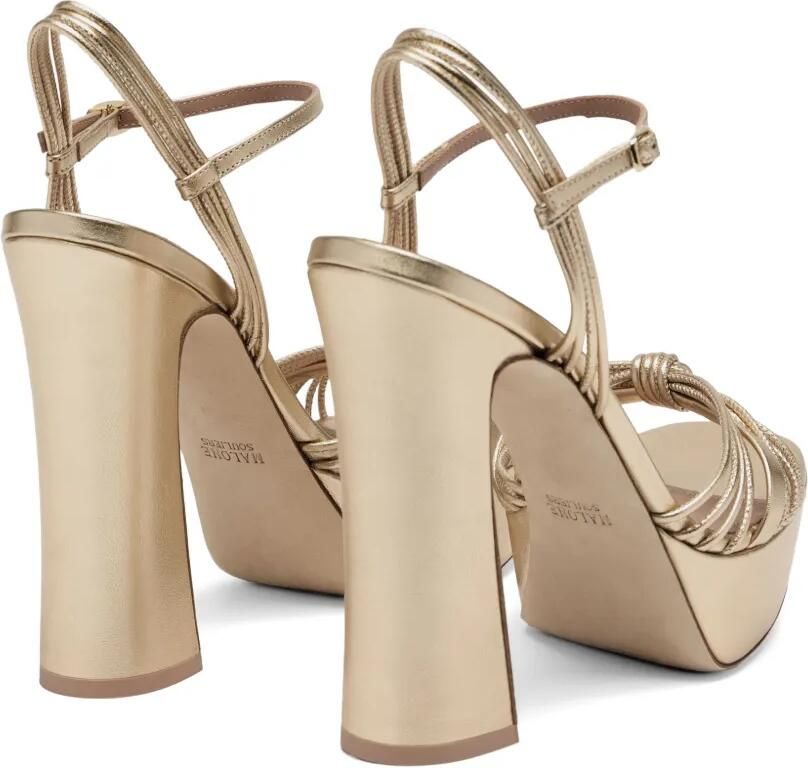 Malone Souliers Lucille leren sandalen met plateauzool Goud - Foto 3