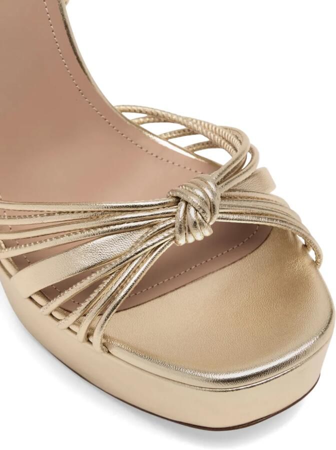 Malone Souliers Lucille leren sandalen met plateauzool Goud - Foto 4