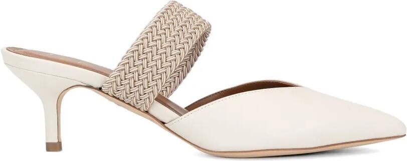 Malone Souliers Maisie 45 leren muiltjes met geweven bandje Wit