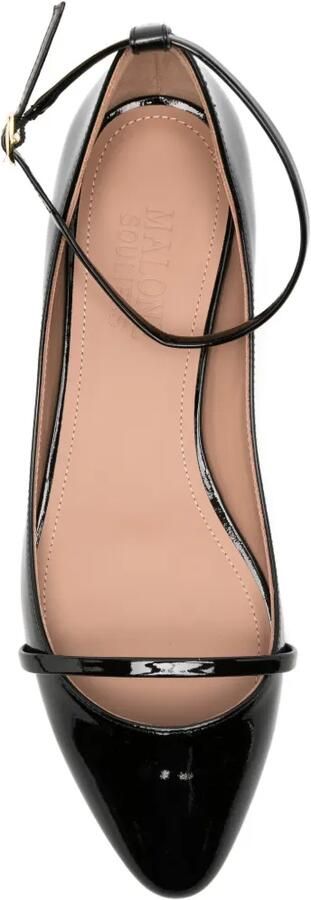Malone Souliers Mary ballerina's met enkelbandje Zwart