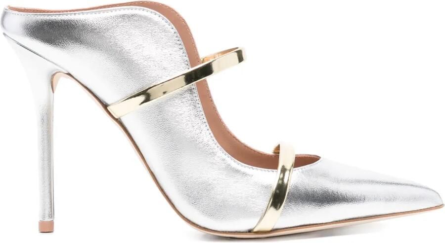Malone Souliers Maureen 100mm muiltjes Zilver