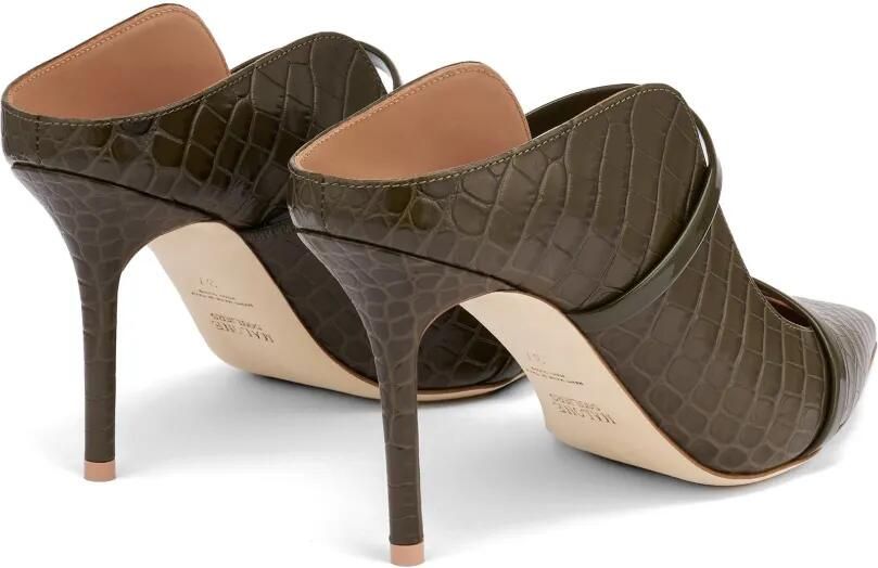 Malone Souliers Maureen leren muiltjes met krokodillen-reliëf Groen - Foto 4