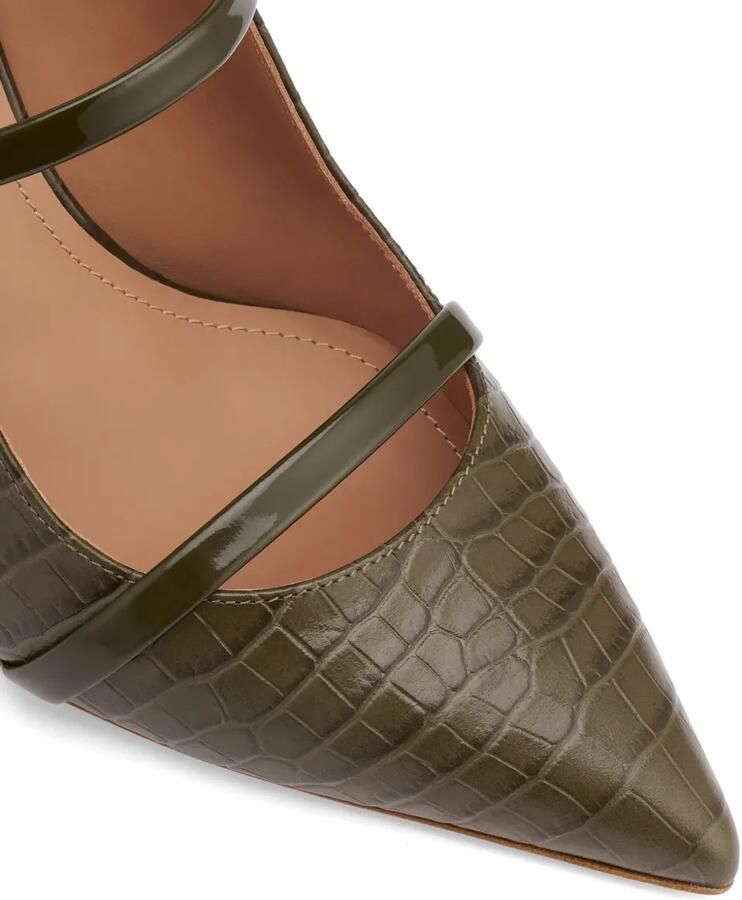 Malone Souliers Maureen leren muiltjes met krokodillen-reliëf Groen - Foto 2
