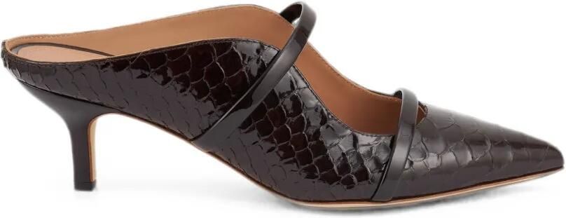Malone Souliers Maureen leren muiltjes met reliëf Bruin
