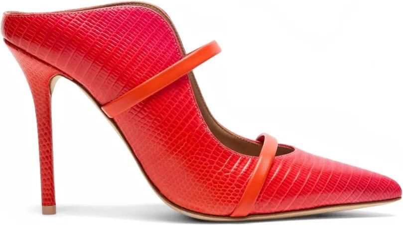 Malone Souliers Maureen leren muiltjes met reliëf Rood