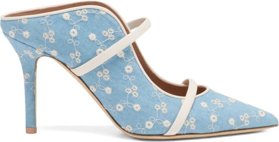 Malone Souliers Maureen muiltjes met bloemenprint Blauw