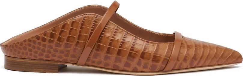 Malone Souliers Maureen muiltjes met krokodillen-reliëf Bruin