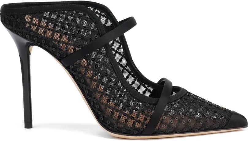 Malone Souliers Maureen muiltjes verfraaid met pailletten Zwart