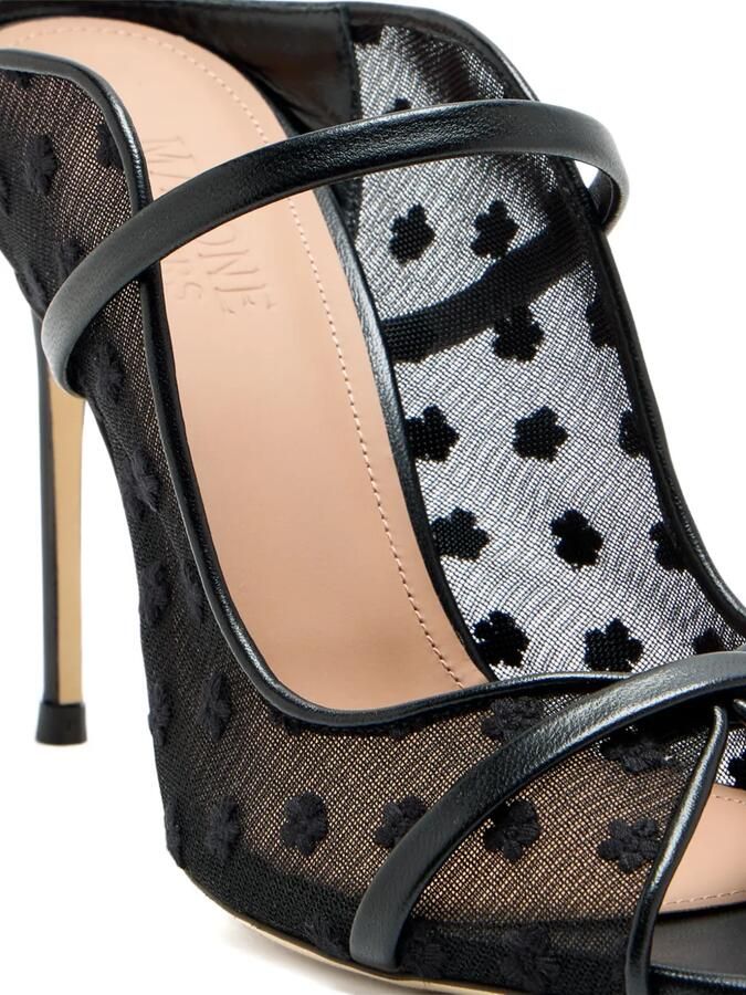 Malone Souliers Mesh muiltjes met bloemenprint Zwart - Foto 2