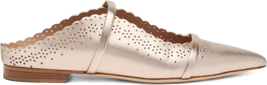 Malone Souliers Metallic broderie ballerina's Goud