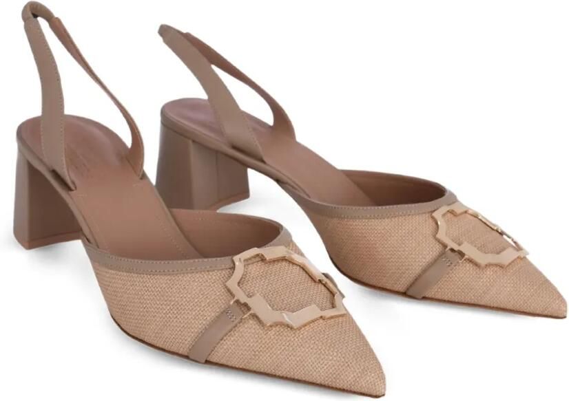 Malone Souliers Misha slingback pumps met puntige neus Beige - Foto 4