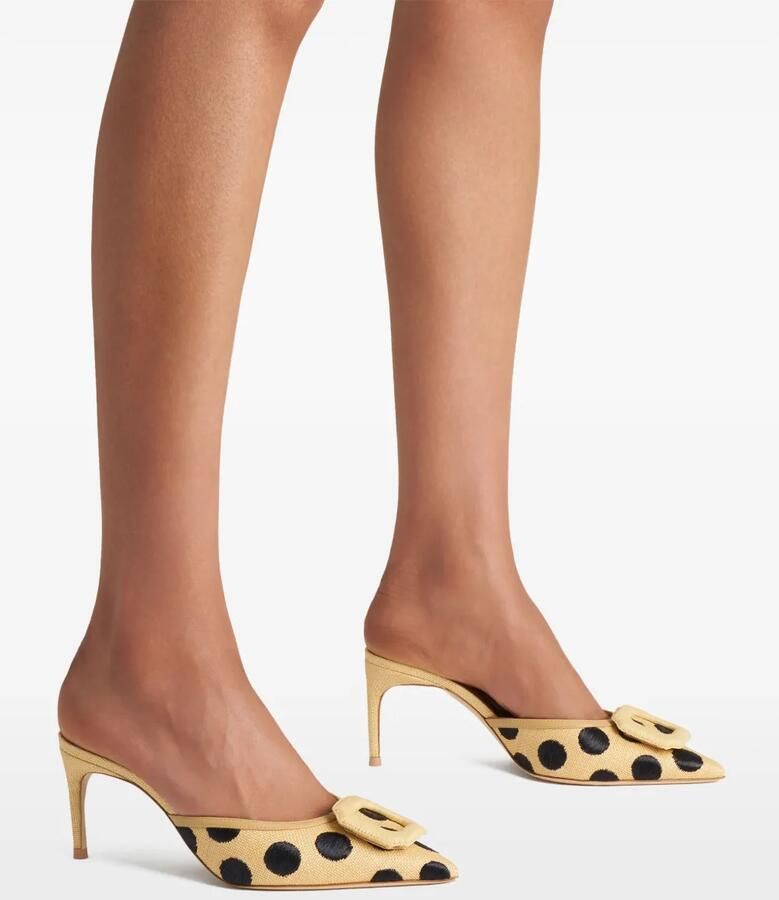 Malone Souliers Mona muiltjes met stippen en gespdetail Beige - Foto 2