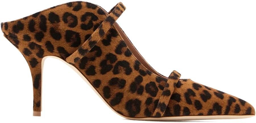 Malone Souliers Muiltjes met luipaardprint Bruin