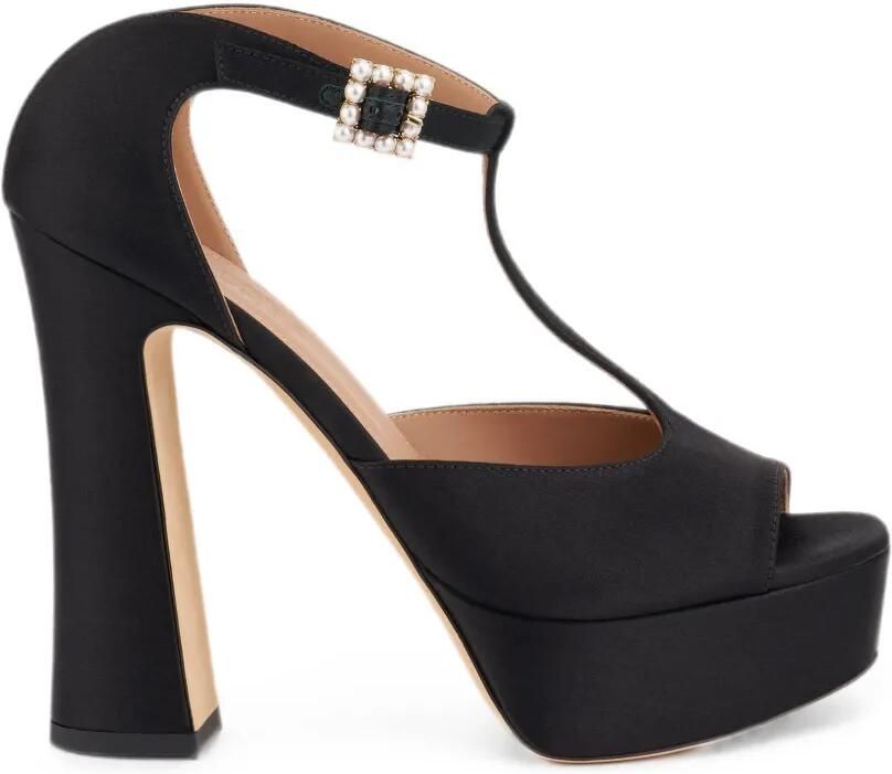 Malone Souliers Nomi sandalen met plateauzool en verfraaid met parels Zwart