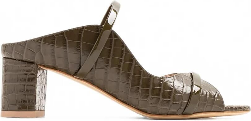 Malone Souliers Norah leren muiltjes met krokodillen-reliëf Groen