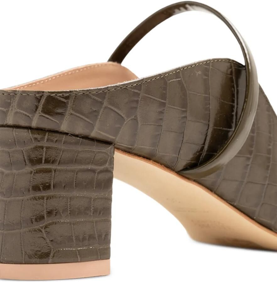 Malone Souliers Norah leren muiltjes met krokodillen-reliëf Groen - Foto 2