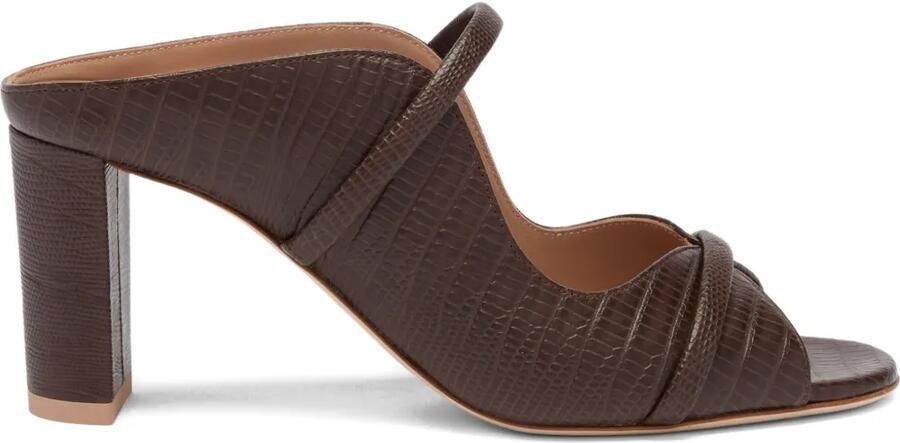 Malone Souliers Norah leren sandalen met reliëf Bruin