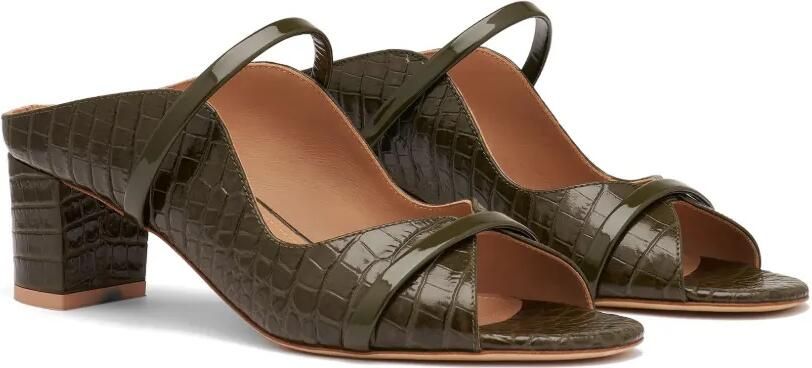 Malone Souliers Norah leren sandalen met reliëf Groen