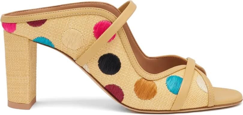 Malone Souliers Norah raffia sandalen met stippen Beige