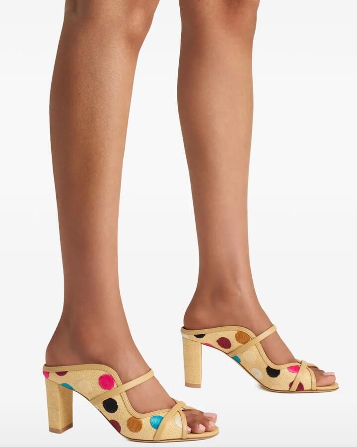 Malone Souliers Norah raffia sandalen met stippen Beige - Foto 2