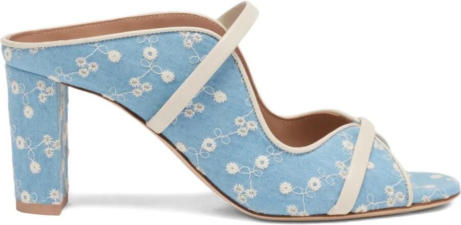 Malone Souliers Norah sandalen met bloemenprint en hak Blauw